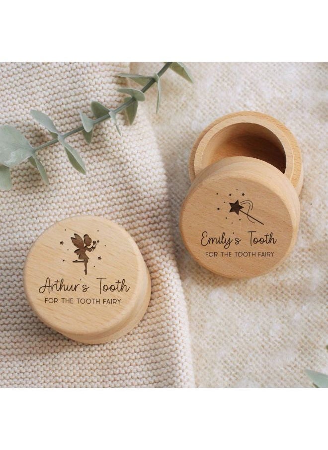 Generic - Etsy Explosions Engraving Name Logo Baby Teeth Storage Box Baby Fairy Umbilical Cord Commemorative Box Teeth Beech Collection-Color:2-Specifications:Engraving Customized Content - Image 1