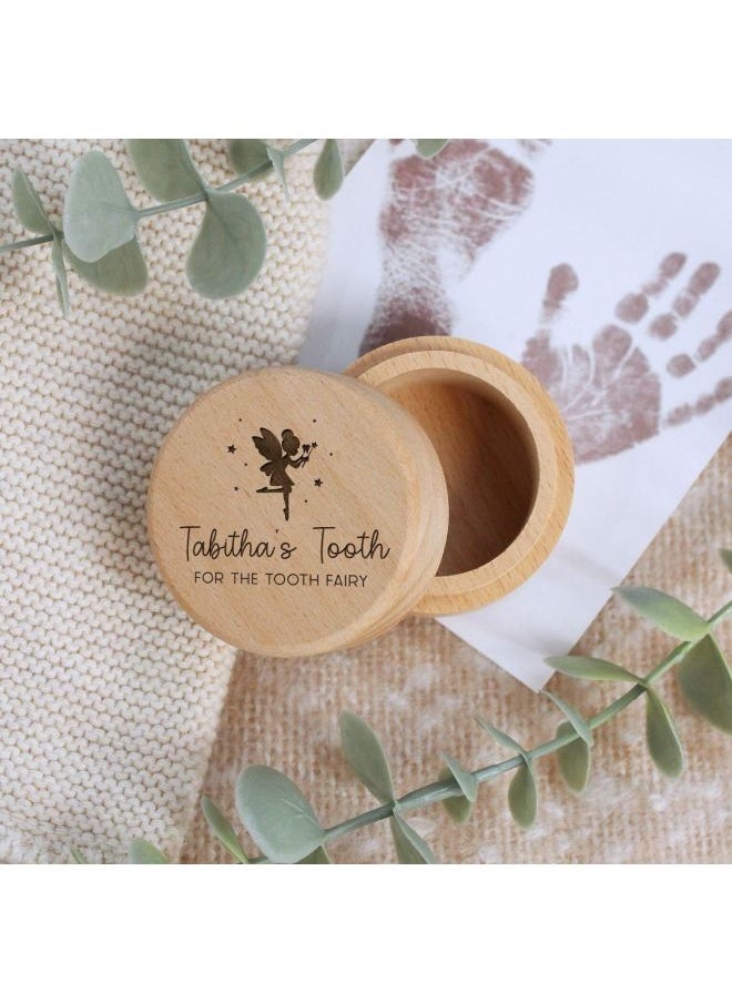 Generic - Etsy Explosions Engraving Name Logo Baby Teeth Storage Box Baby Fairy Umbilical Cord Commemorative Box Teeth Beech Collection-Color:2-Specifications:Engraving Customized Content - Image 1