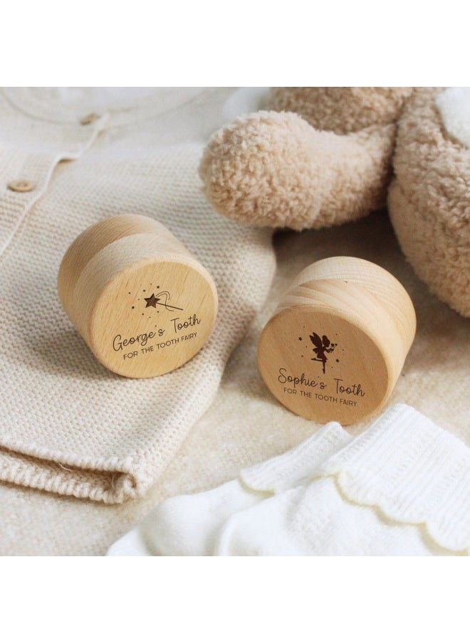 Generic - Etsy Explosions Engraving Name Logo Baby Teeth Storage Box Baby Fairy Umbilical Cord Commemorative Box Teeth Beech Collection-Color:2-Specifications:Engraving Customized Content - Image 1