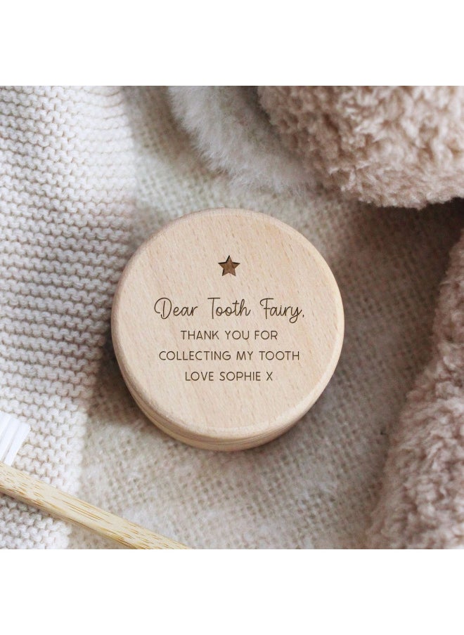 Generic - Etsy Explosions Engraving Name Logo Baby Teeth Storage Box Baby Fairy Umbilical Cord Commemorative Box Teeth Beech Collection-Color:2-Specifications:Engraving Customized Content - Image 1