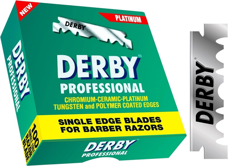 Derby شفرات حلاقة احترافية بحافة واحدة، 100 قطعة - Image 3