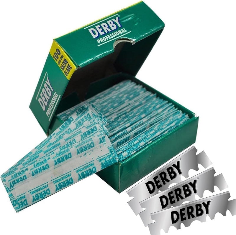Derby شفرات حلاقة احترافية بحافة واحدة، 100 قطعة - Image 2