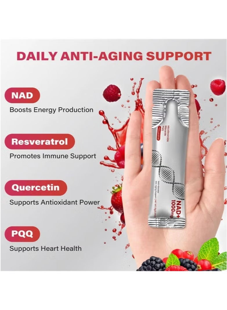 حديقة الحيوان مشروب نكهات التوت NAD+ لدعم شيخوخة البشرة والطاقة والتركيز - 30 عبوة - Image 4