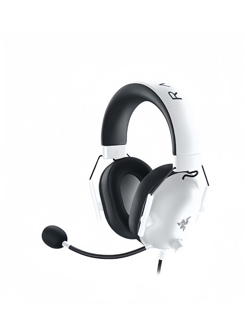 RAZE ENERGY BlackShark V2 X Wired Esports Gaming Headset, 7.1 Surround Sound, 50mm Drivers, 240g Lightweight Build, Noise Cancelling Mic, Hybrid Memory Foam Cushions Comfort or PC, Mac, PS4, PS5, Nintendo Switch, Xbox One, Xbox Series X|S, Mobile, White | RZ04-03240700-R3M1 - Image 1