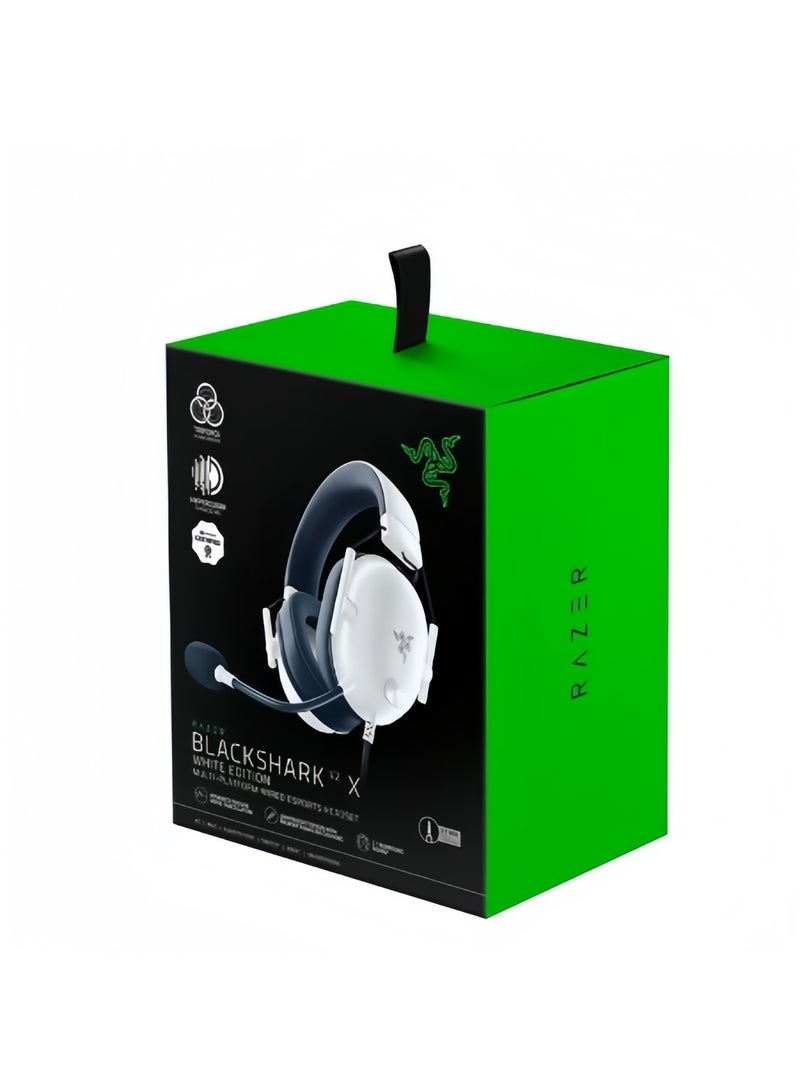 RAZE ENERGY BlackShark V2 X Wired Esports Gaming Headset, 7.1 Surround Sound, 50mm Drivers, 240g Lightweight Build, Noise Cancelling Mic, Hybrid Memory Foam Cushions Comfort or PC, Mac, PS4, PS5, Nintendo Switch, Xbox One, Xbox Series X|S, Mobile, White | RZ04-03240700-R3M1 - Image 4