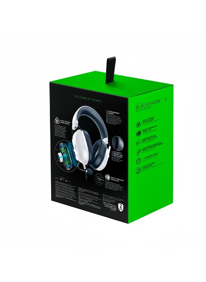 RAZE ENERGY BlackShark V2 X Wired Esports Gaming Headset, 7.1 Surround Sound, 50mm Drivers, 240g Lightweight Build, Noise Cancelling Mic, Hybrid Memory Foam Cushions Comfort or PC, Mac, PS4, PS5, Nintendo Switch, Xbox One, Xbox Series X|S, Mobile, White | RZ04-03240700-R3M1 - Image 5