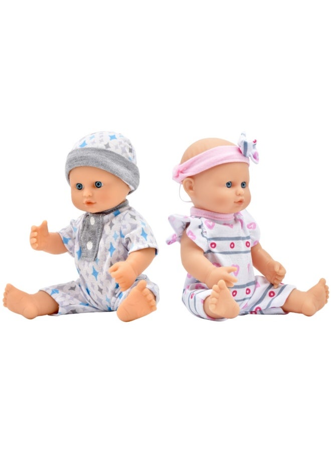 dolls world Little Poppets 10 inch Deluxe Twin Bathable vinyl Doll from Peterkin gift for kids of Age above 10 months  - Image 3