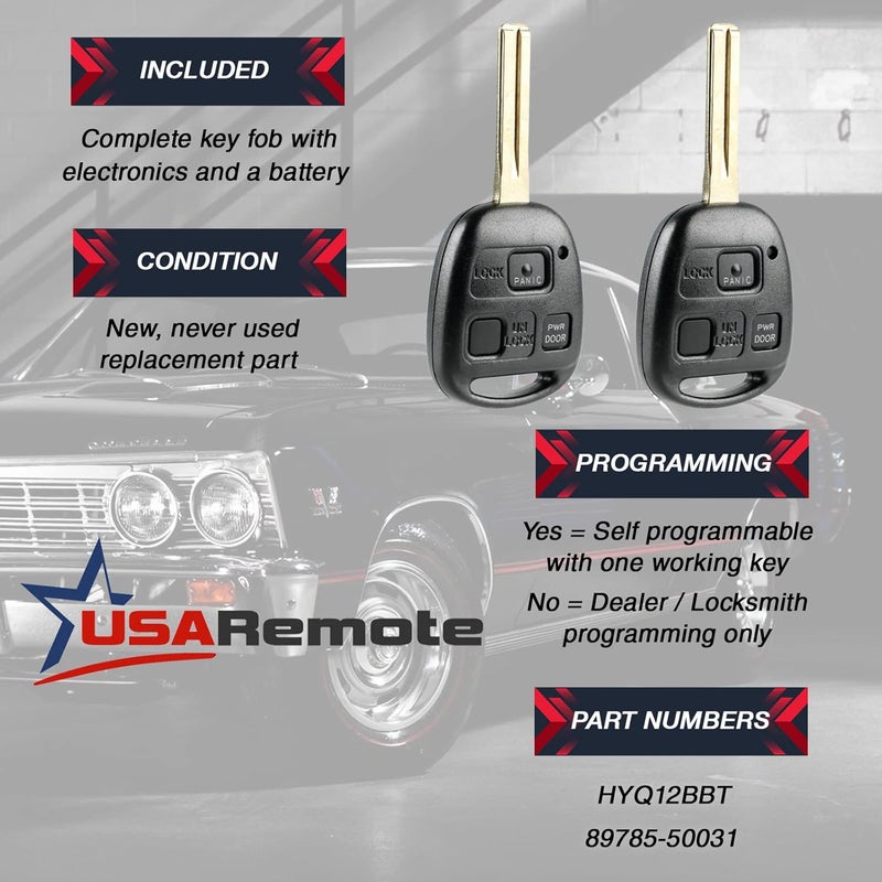 USARemote Key Fob Keyless Entry Remote for Lexus RX Series (Set of 2) - Image 3