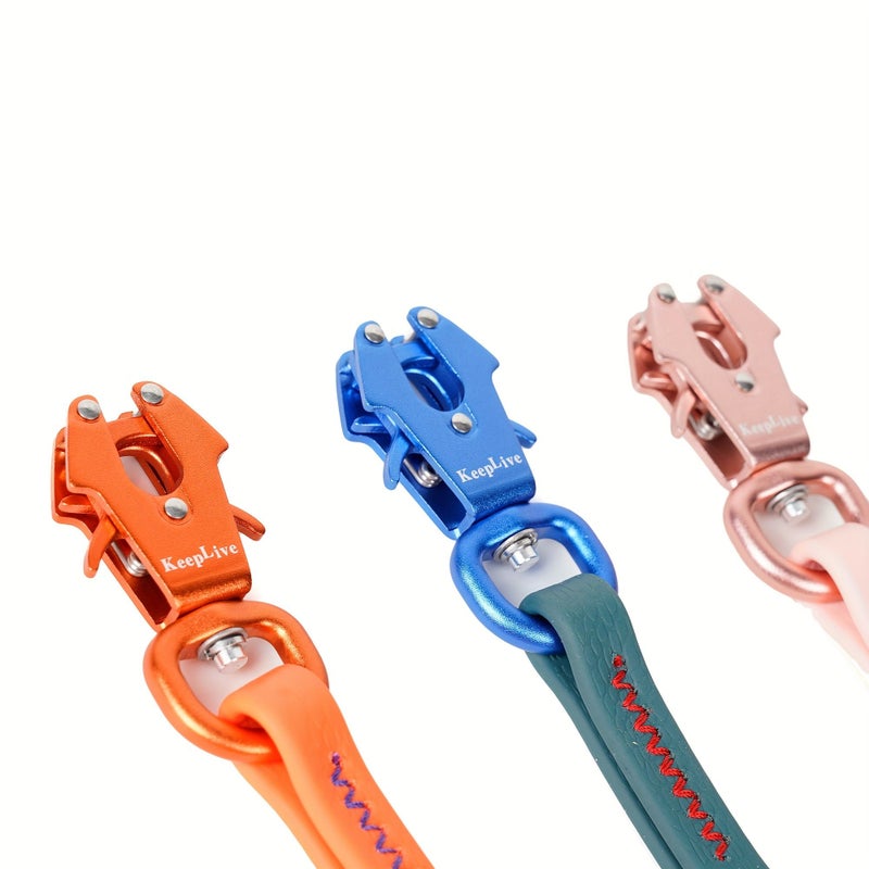 Pink Medium Size 1.3 Inch Wide Tactical Pet Walking Rope with Alloy Frog Buckle - Image 5