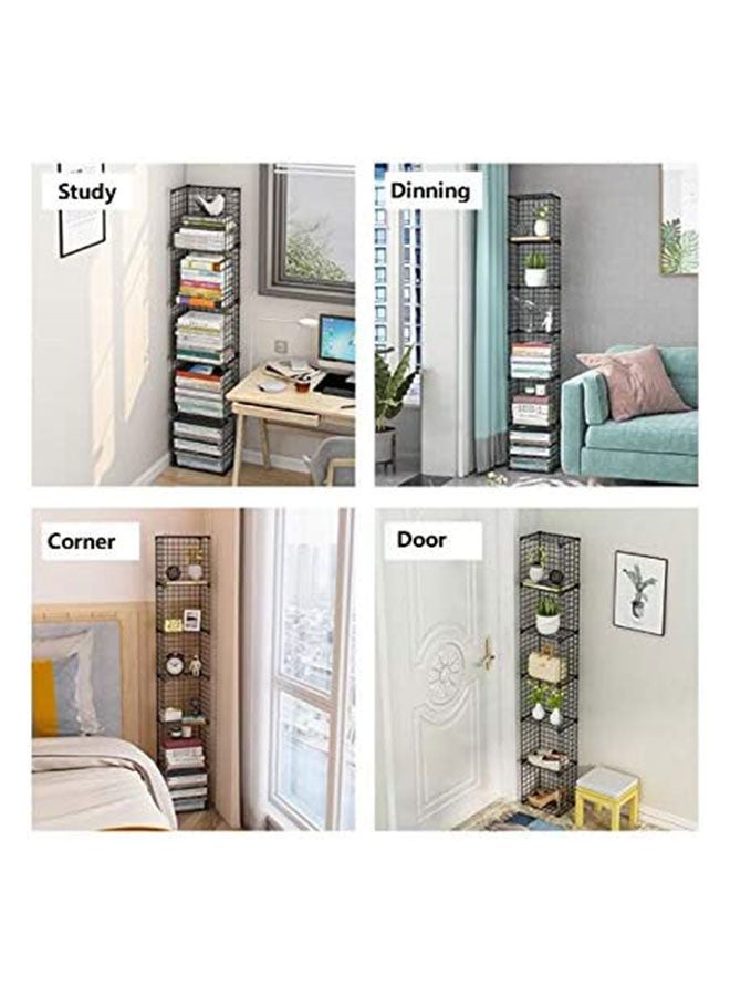 Generic Bookshelf Storage Shelf with Steel Frame for Living Room Entryway Hallway Office Industrial Style - Image 2