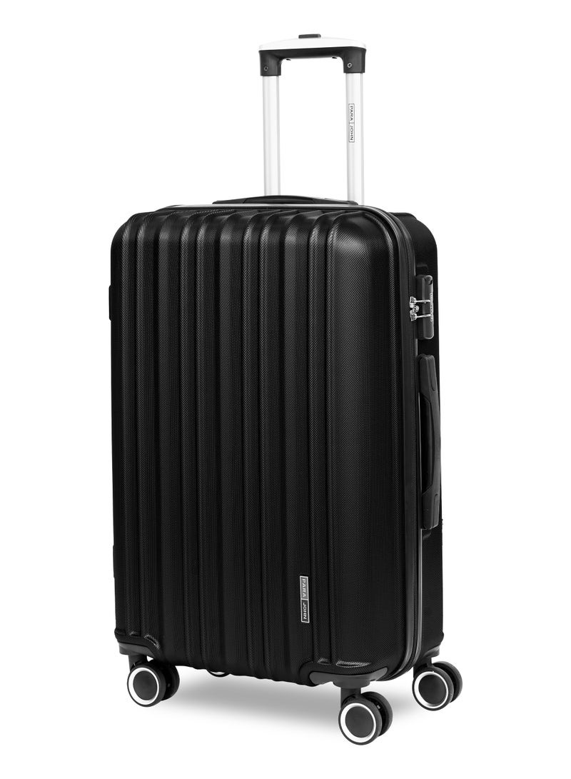 PARAJOHN Medium 24-Inch ABS Lightweight Hardshell Luggage Trolley | carrying 20kg 4-Wheel Spinner Suitcase Black - Image 1
