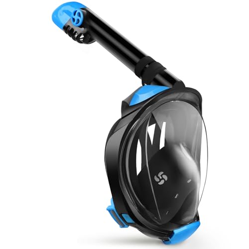 Greatever G2 Full Face Snorkel Mask with Latest Dry Top System,Foldable 180 Degree Panoramic View Snorkeling Mask with Camera Mount,Safe Breathing,Anti-Leak&Anti-Fog - Image 1
