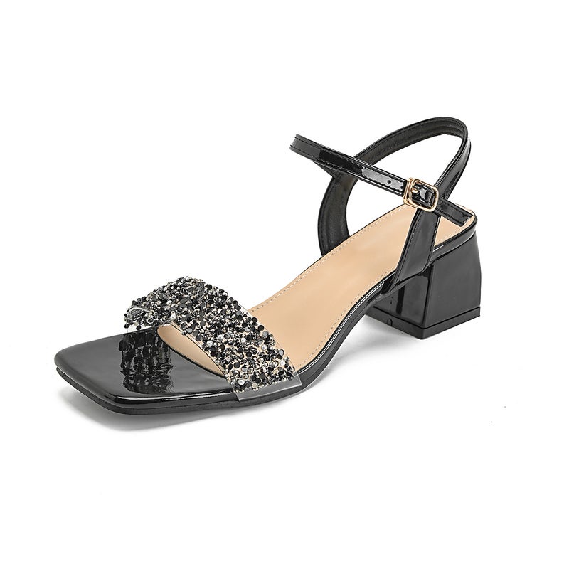 Women''s Shoes Bohemian New Fashion Rhinestone Slippers Korean Style Thick-Soled High-Heeled Women''s Shoes 125-1 - Image 5