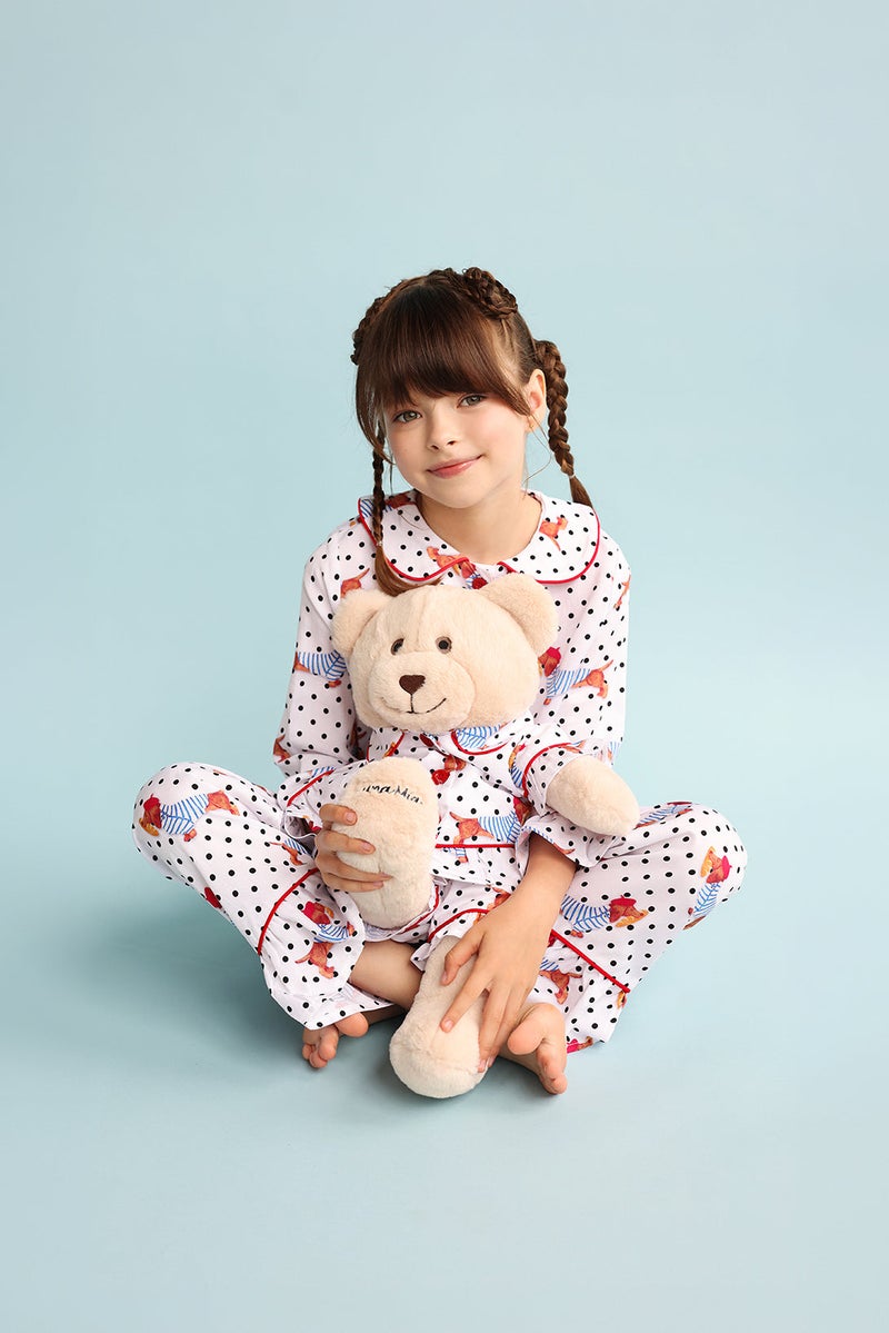 Luna Mia 'Chiara' Pyjama Set With Matching Teddy Bear - Image 3