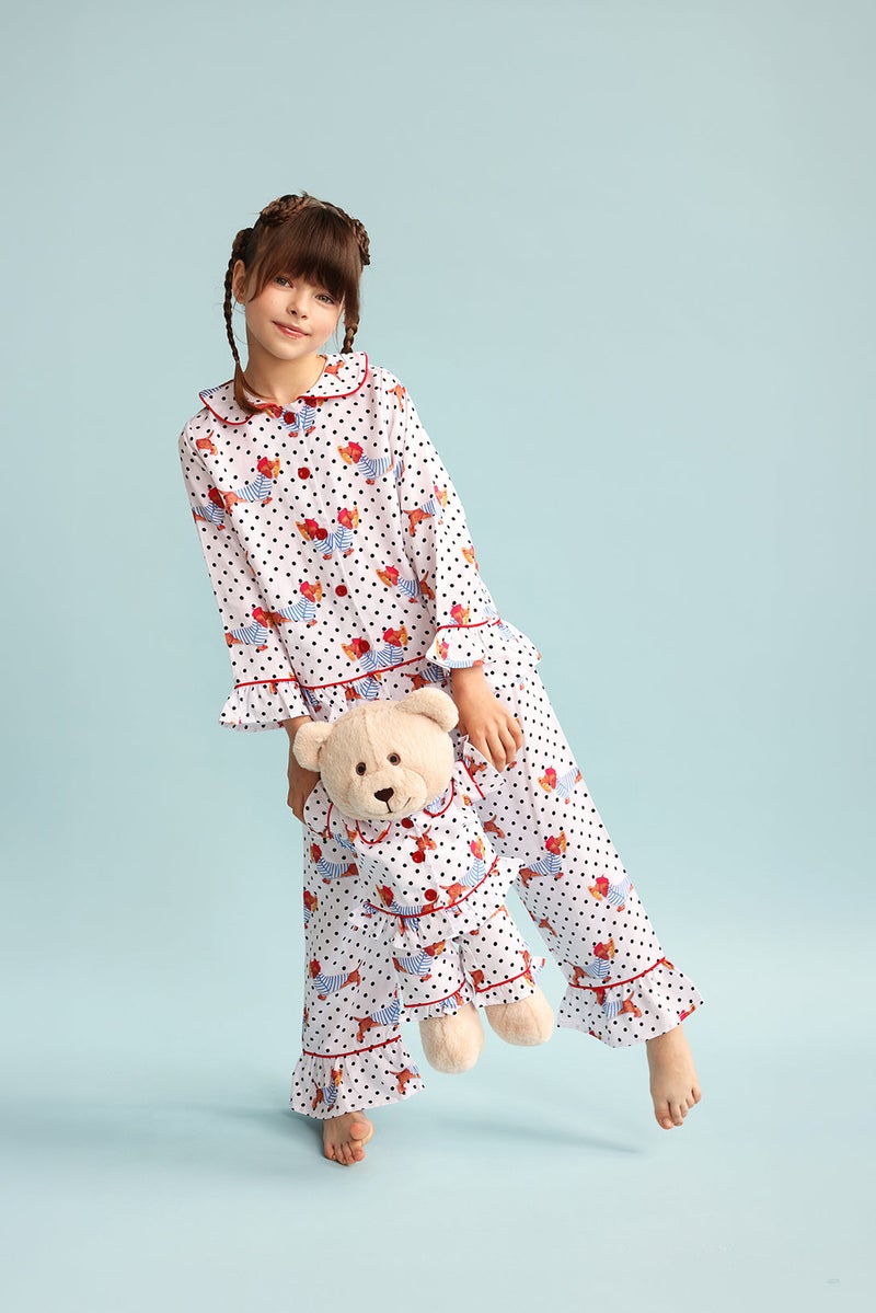 Luna Mia 'Chiara' Pyjama Set With Matching Teddy Bear - Image 4