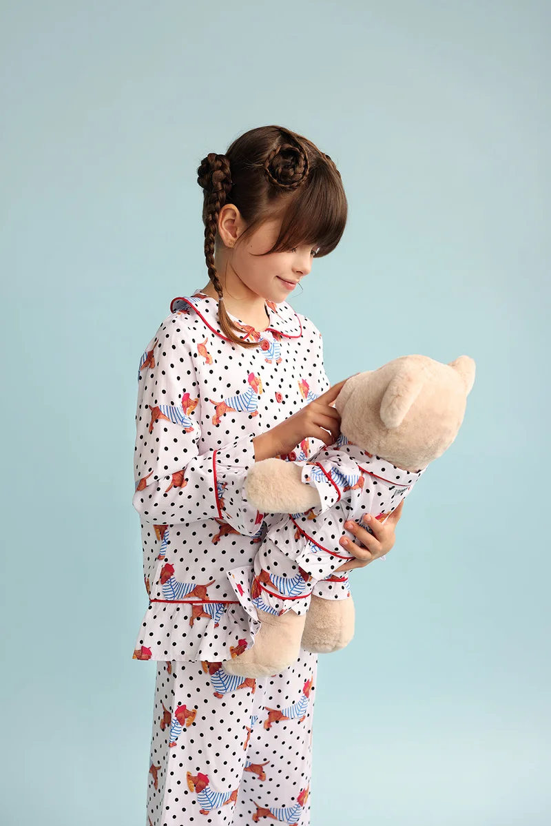 Luna Mia 'Chiara' Pyjama Set With Matching Teddy Bear