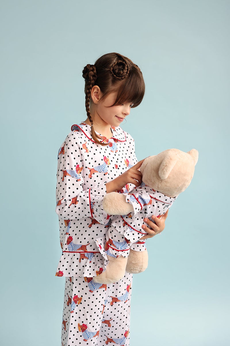 Luna Mia 'Chiara' Pyjama Set With Matching Teddy Bear - Image 2