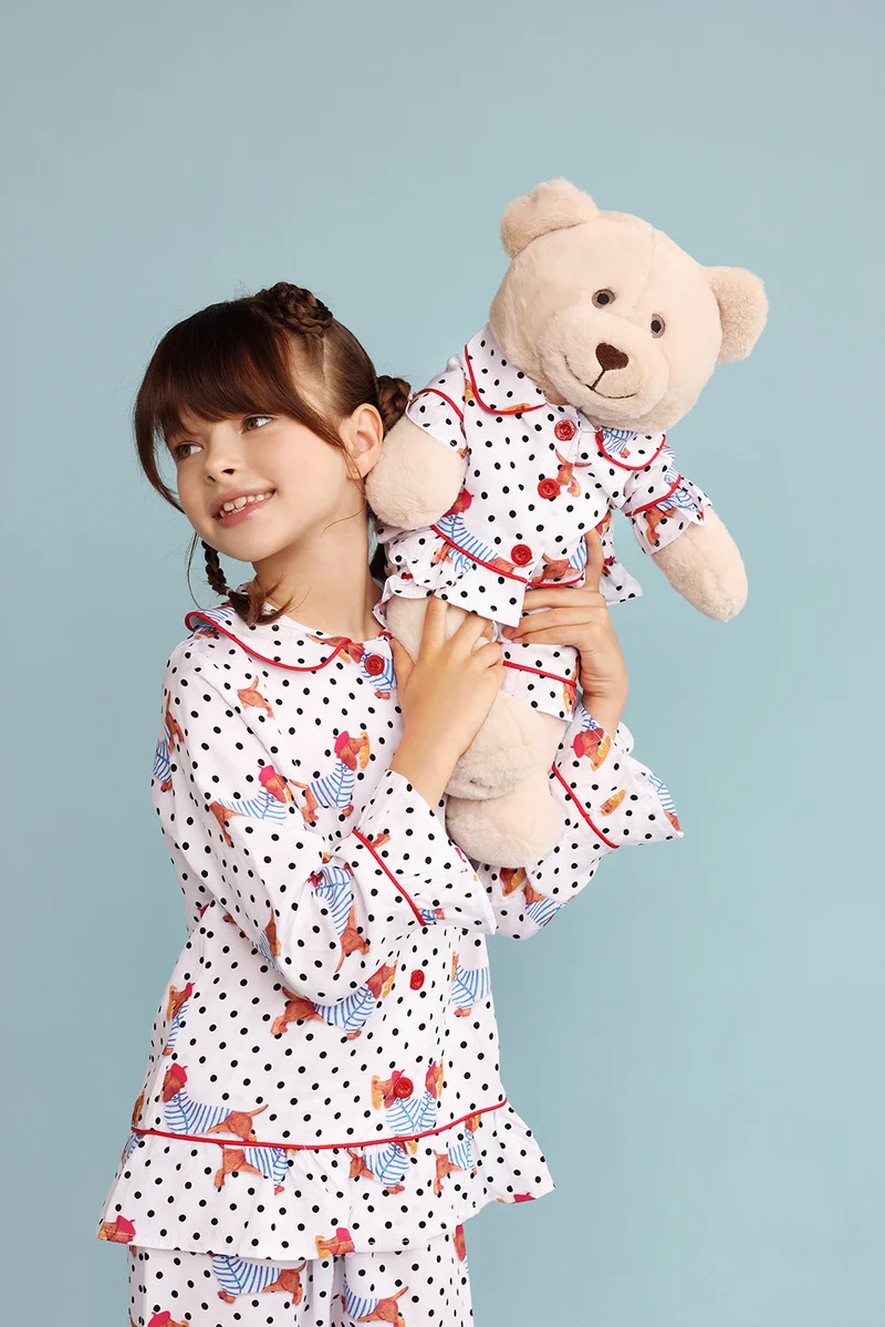 Luna Mia 'Chiara' Pyjama Set With Matching Teddy Bear