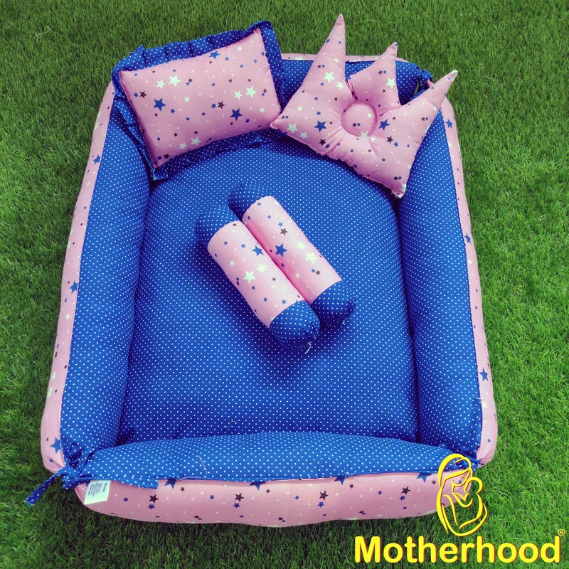 MOTHERHOOD MOTHERHOOD 1 Box Baby Tub Bed with 1 Baby Cradle Hammock 1 Large Baby Blanket 1 Baby Mattress and 4 pc Baby Pillow Luxury Baby Mattress Bed Sleeper Bedding Set coSleeper Pink D - Image 5