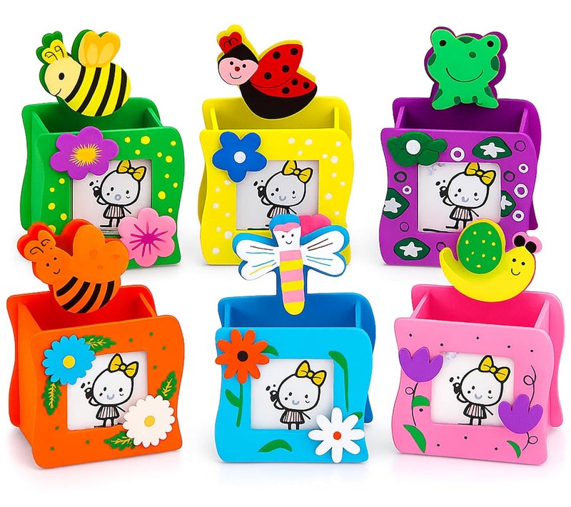 Sillyme 8pcs Wooden Pen Stand Return Gifts Birthday Party for Kids | Return gift for kids age 6-10 & 10-12 - birthday return gift for kids 6-12 | Cute Animal Theme Eco Friendly Bday Returns Gift - Image 1