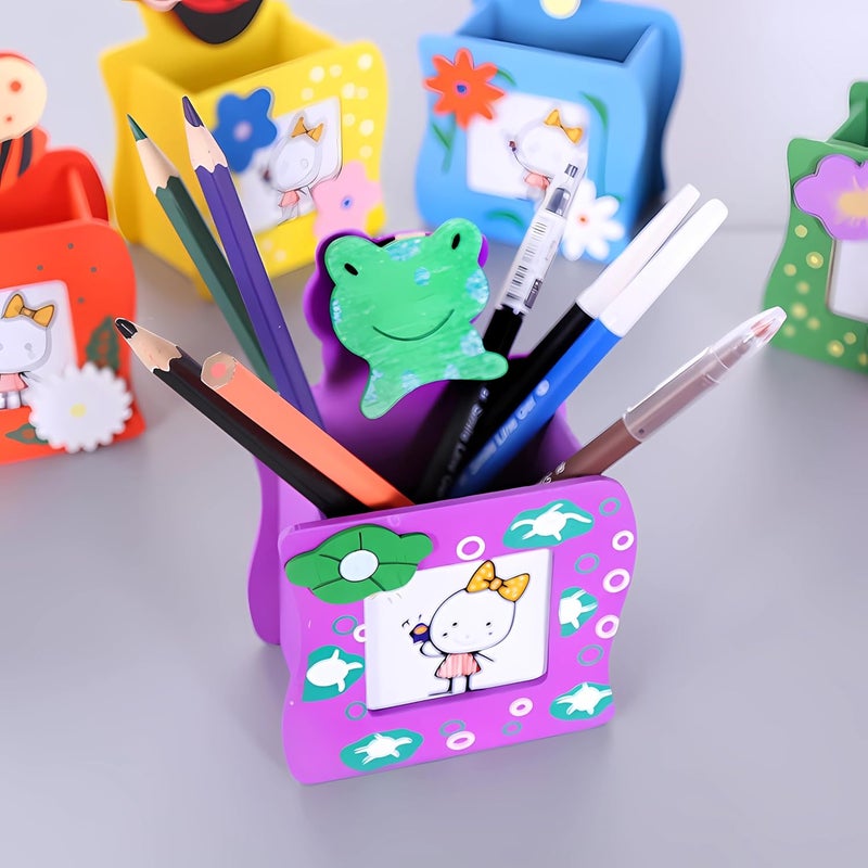 Sillyme 8pcs Wooden Pen Stand Return Gifts Birthday Party for Kids | Return gift for kids age 6-10 & 10-12 - birthday return gift for kids 6-12 | Cute Animal Theme Eco Friendly Bday Returns Gift - Image 4
