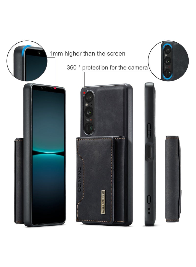Dg Ming 2-in-1 Detachable Wallet Case Compatible with Sony Xperia 1 V with Pocket Card Holder Slim Filt Magnetic Protective Back Cover 6.5-inch - Image 4