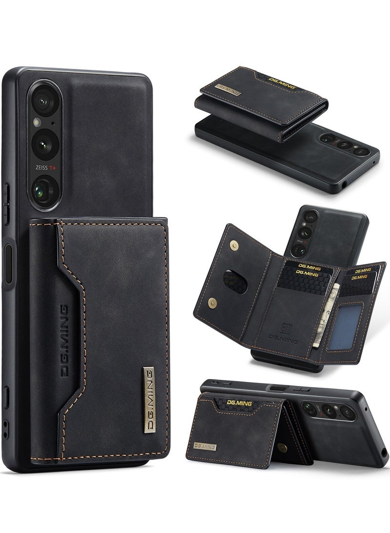 Dg Ming 2-in-1 Detachable Wallet Case Compatible with Sony Xperia 1 V with Pocket Card Holder Slim Filt Magnetic Protective Back Cover 6.5-inch - Image 1