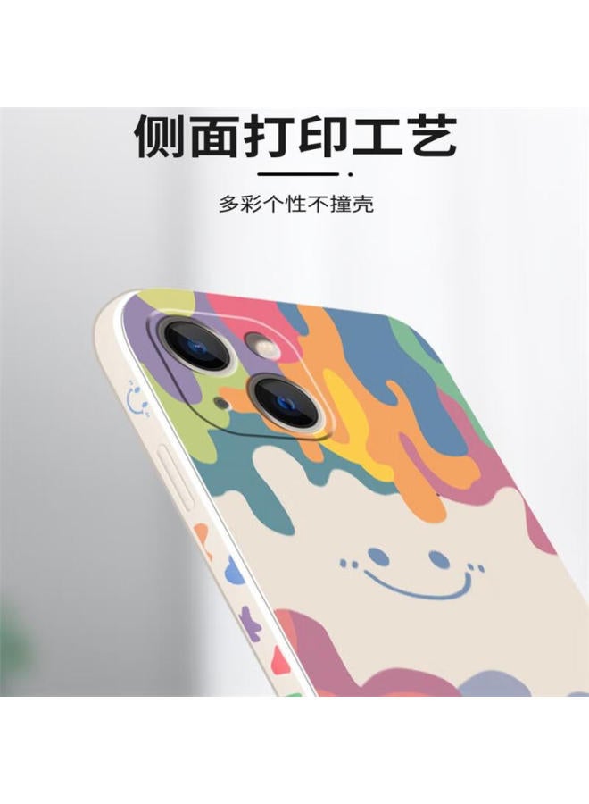 Zitai, Suitable For Apple 15 Phone Case, Liquid Silicone Iphone 15 Protective Cover, Painted Creative Anti-drop Soft Case , 6.1 Inch White - Image 5