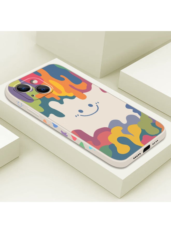 Zitai, Suitable For Apple 15 Phone Case, Liquid Silicone Iphone 15 Protective Cover, Painted Creative Anti-drop Soft Case , 6.1 Inch White - Image 3