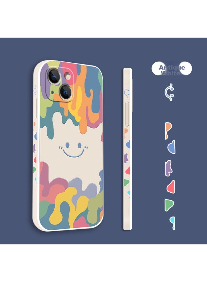 Zitai, Suitable For Apple 15 Phone Case, Liquid Silicone Iphone 15 Protective Cover, Painted Creative Anti-drop Soft Case , 6.1 Inch White - Image 2