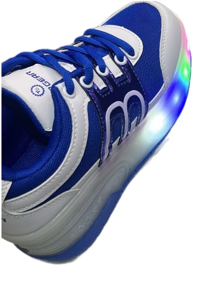 Top Gear Top Gear Kids Roller Skate TG 9003 – 2-in-1 with LED Light, PVC Wheels, Rubber Sole, Canvas Material – Fun & Stylish Skating for Kids  - Image 2