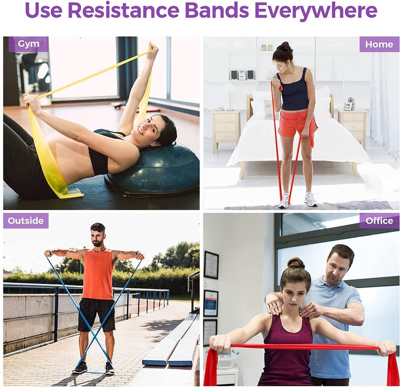 FASHNEX Natural Rubber Yoga Resistance Band - 1.5 Meters Therapy Band - Exercise Band For Gym, Workout, Yoga, Physical Therapy, Home Exercise Training For Women & Men, Medium Resistance Level - Image 5