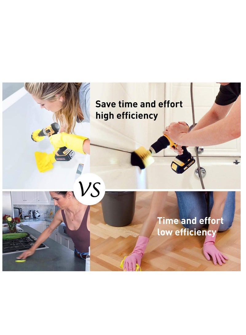 SYOSI Drill Brush Accessories Set, 4Pack Drill Brush Power Scrubber Cleaning Brush,All Purpose Scrub Brushes Kit, Scrubbing Brush Drill Attachment, for Grout, Floor, Tub, Shower, Bathroom Kitchen Car - Image 2