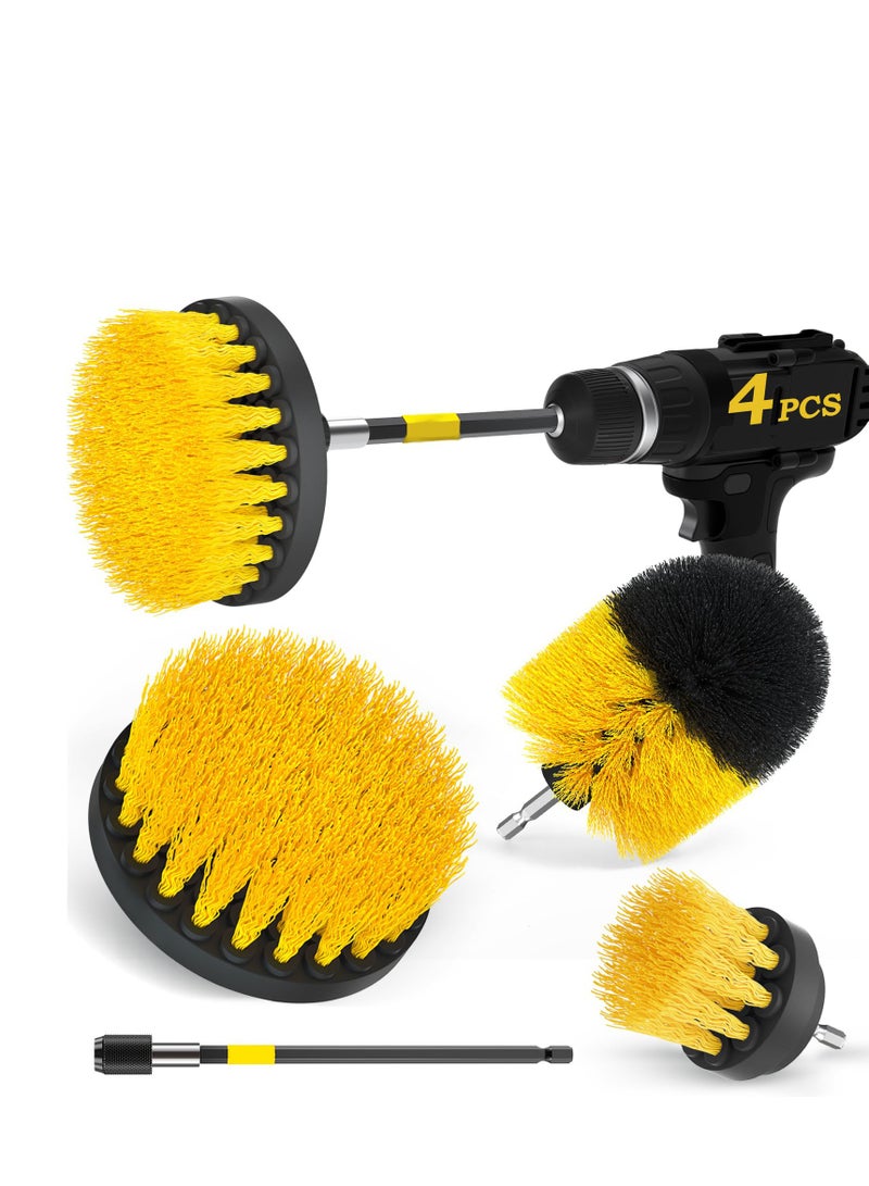 SYOSI Drill Brush Accessories Set, 4Pack Drill Brush Power Scrubber Cleaning Brush,All Purpose Scrub Brushes Kit, Scrubbing Brush Drill Attachment, for Grout, Floor, Tub, Shower, Bathroom Kitchen Car - Image 1