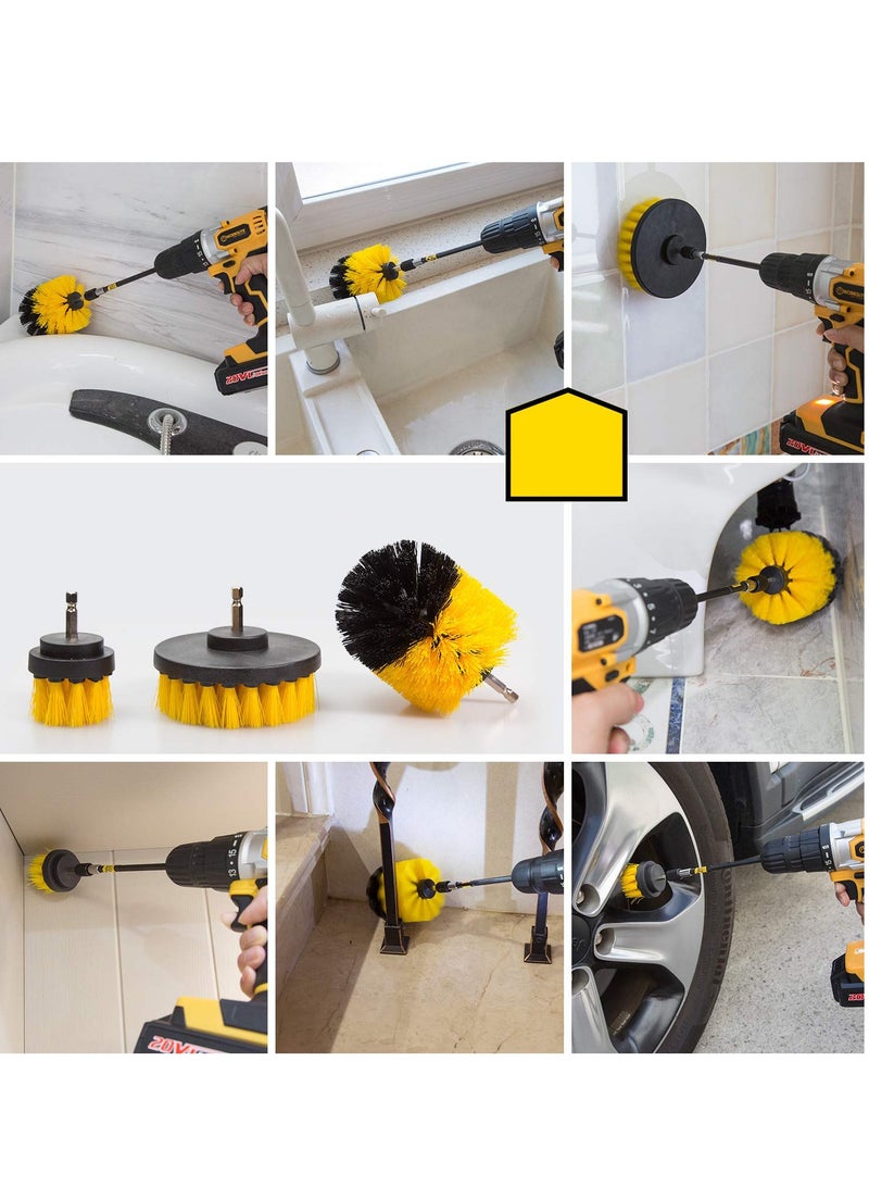 SYOSI Drill Brush Accessories Set, 4Pack Drill Brush Power Scrubber Cleaning Brush,All Purpose Scrub Brushes Kit, Scrubbing Brush Drill Attachment, for Grout, Floor, Tub, Shower, Bathroom Kitchen Car - Image 3