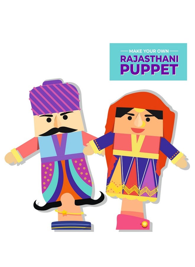 Lighthouse LIGHTHOUSE DIY Rajasthani Puppets Show Activity Kit | Art and Craft Kit for Kids, | Creative Kit for School Projects | Craft Supply | Make 2 Cute Puppet | Best Return Gift for Kids  - Image 4