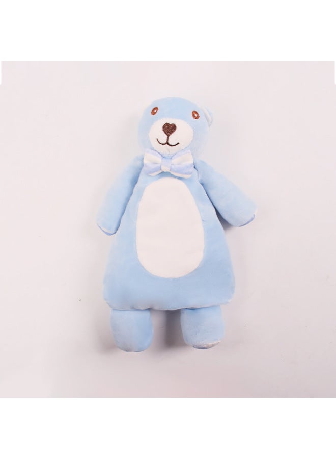 Ambulance Towel Baby Entrance Comfort Doll 0-1 Years Old Sleep Plush Hand Toys Wholesale-Color:Blue Bear Doll-Specifications:32cm - Image 1