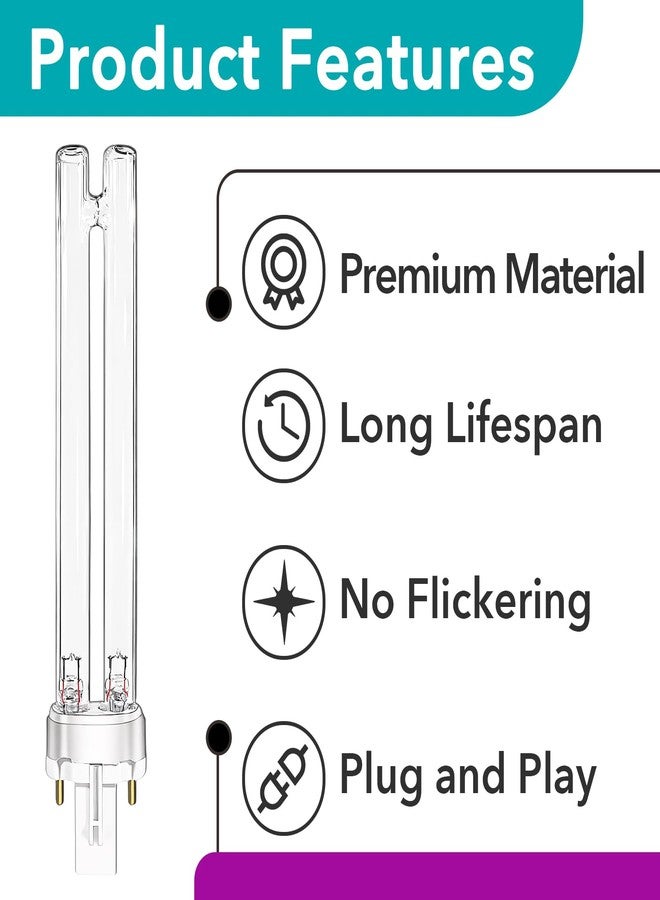 Joworthy 6 Pcs JUP-01 Aquarium Clarifier Bulbs, 9W G23 Base Replacement Light Bulb Compatible with UVE9 CF400 CF500 UVCP-9 Light, for Crystal Clear Water in Fish & Turtle Tanks, Outdoor Ponds - Image 4