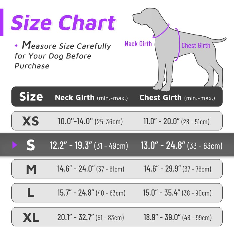 Eagloo Dog Harness Small Sized Dog, No Pull Service Vest with Reflective Strips and Control Handle, Adjustable and Comfortable for Easy Walking, No Choke Pet Harness with 2 Metal Rings, Purple, S - Image 2