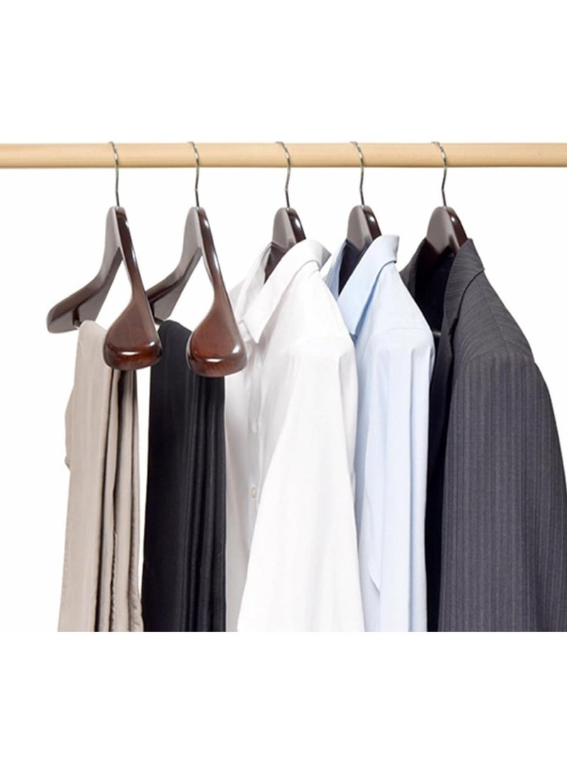 45cm wide wooden hanger with a wide shoulder - with a 360-degree rotating chrome hook - heavy-duty, non-slip clothes hanger that maintains the shape of the shoulders and can hold up to 10kg. (1) - Image 3