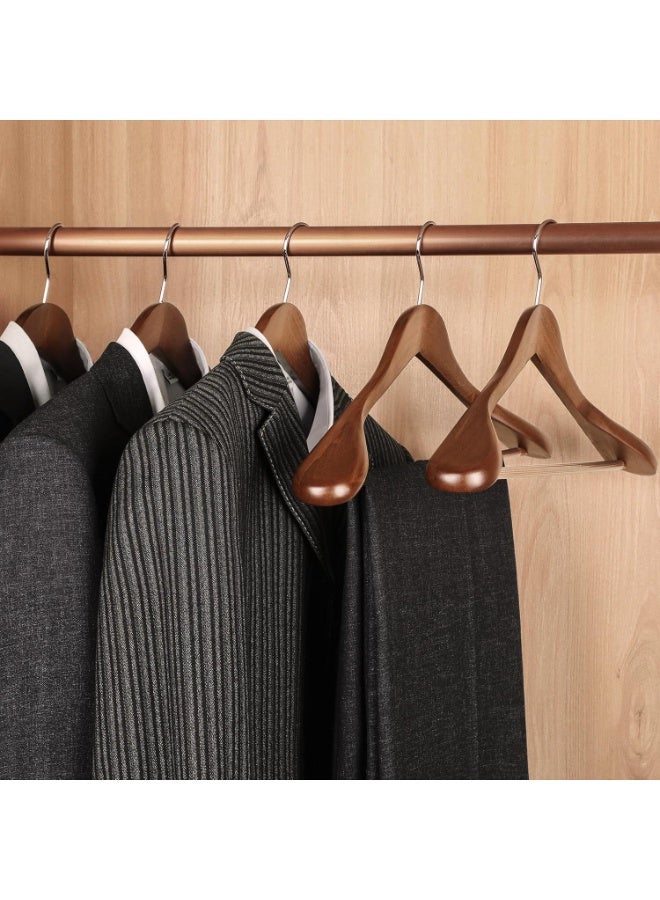 45cm wide wooden hanger with a wide shoulder - with a 360-degree rotating chrome hook - heavy-duty, non-slip clothes hanger that maintains the shape of the shoulders and can hold up to 10kg. (1) - Image 4