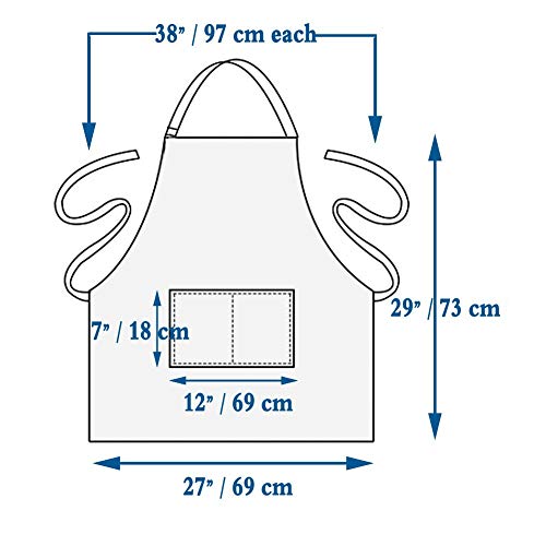 Priti - Apron Waterproof Adjustable Neck for Women Man Unisex with 2 Pockets Kitchen Cooking 27 x 29 inches, Black - Image 4