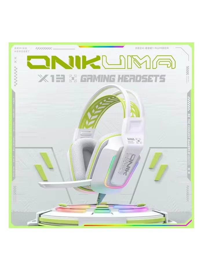 onikuma X13 RGB Wired Gaming Headset with Microphone & Lighting - Image 2