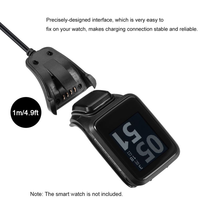 Watch Charger: USB Interface Precise Stable Connection Charging Cable - Data Transfer Function Portable Lightweight Design for TomTom Adventurer Golfer 2 Runner 2 Runner 3 Spark Spark 3 - Image 5