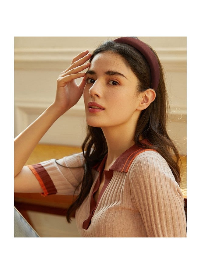 ACO-UINT 5 Pack Padded Headbands with Soft Fabric - Plain Thick Hair Accessories for Women and Girls - Image 4