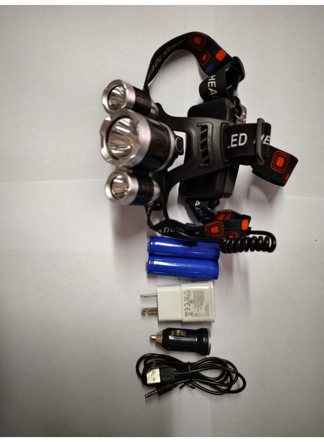 Loquat Headlamp Headlight Hat Clip-on Cap Light Outdoor Sports Running Cycling Camping Fishing Lamp Torch Led Flashlight-Color:Headlight +2 18650 Batteries + Australian Charger + Black Car Charger + Color - Image 1