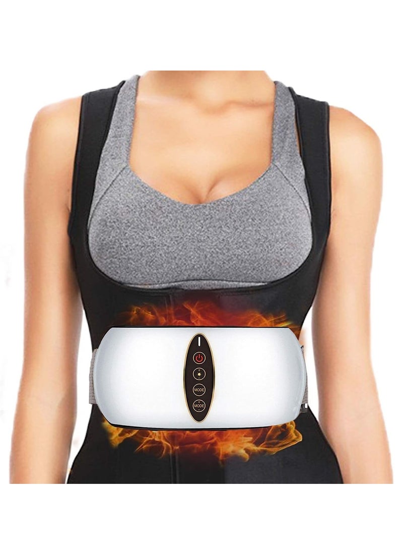 SYOSI حزام تنحيف كهربائي لاسلكي، جهاز تدليك كهربائي لأسفل الظهر مع حرارة، جهاز تدليك بطن محمول مع 4 أوضاع تدليك اهتزازية وتسخين خفيف، حزام ساخن للنساء والرجال، إصدار غير موصول - Image 1