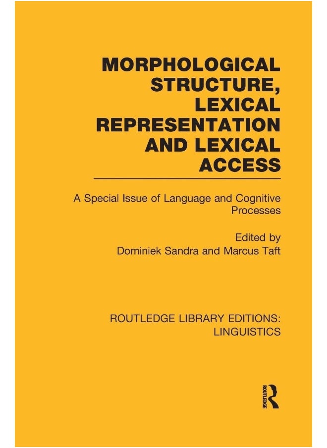null - Morphological Structure, Lexical Representation and Lexical Access (RLE Linguistics C: Applied Linguistics): A Special Issue of Language and Cognitive Processes - Image 1