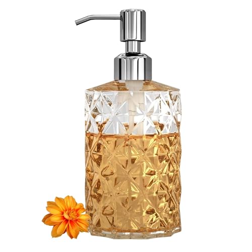 Luximal 1'Pack Crystal Glass Soap Dispenser Set (400ml) | Refillable Handwash & Sanitizer Bottle with ABS Pump for Bathroom, Kitchen, Sink & Wash Basin - Image 1