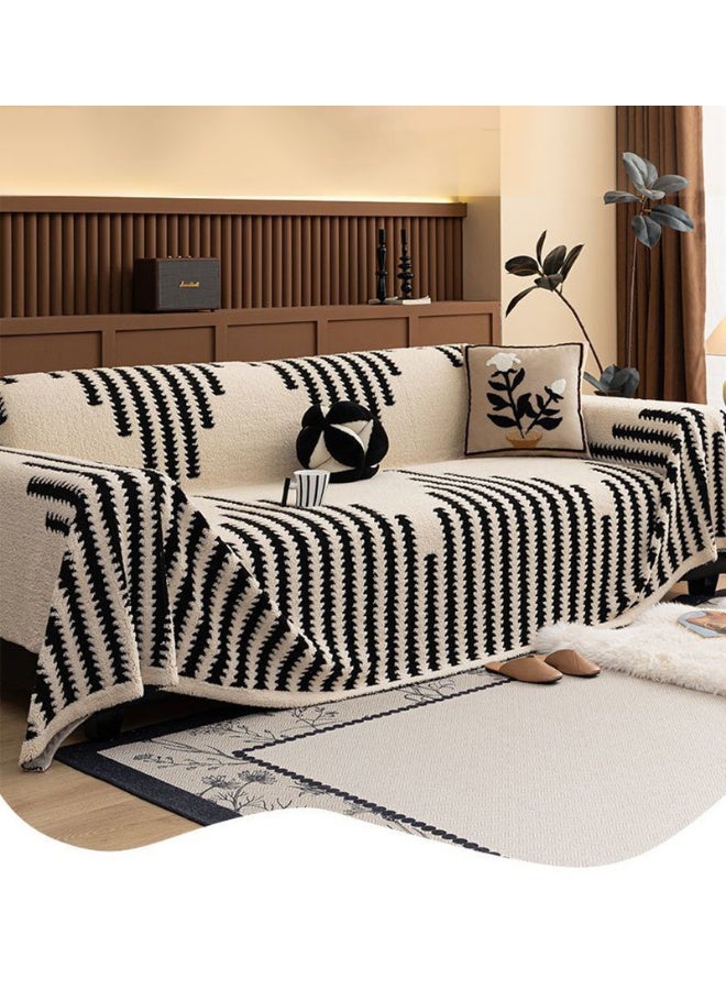 Turquoize Soft Velvet Plush Couch Sofa Slipcover for 1/2/3/4 Seater Non-Slip Fluffy Breathable Machine Washable Furniture Protector - Image 2